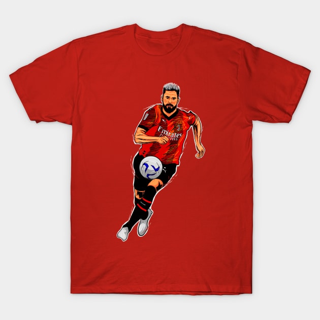 Olivier Giroud_Milan Player T-Shirt by ARTABBAS